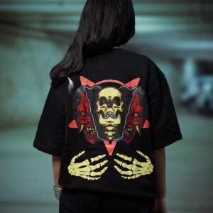 Black Skeleton Oversized T-shirt